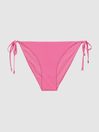 Reiss Pink Ripley Side Tie Bikini Bottoms