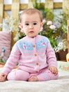 JoJo Maman Bébé Pink Girls' Peter Rabbit Fair Isle Knitted Baby Set