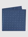 Reiss Airforce Blue Tuscan Cotton-Wool Polka Dot Pocket Square