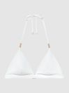 Reiss White Ripley Triangle Halterneck Bikini Top