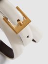 Reiss Off White Holly Thin Leather Belt