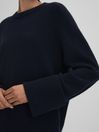 Reiss Navy Laura Wool-Cashmere Casual Fit Jumper