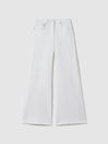 Reiss White Maize Flared Side Seam Jeans