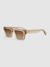 Reiss Ecru Five Chimi Rectangular Frame Acetate Sunglasses