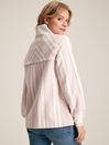 Joules Burnham Pink/White Funnel Neck Quarter Zip Sweatshirt