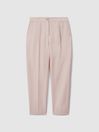 Reiss Pink Farrah Tapered Suit Trousers with TENCEL™ Fibers