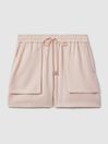 Reiss Pink Isador Drawstring Shorts with TENCEL™ Fibers