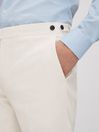 Reiss Off White Heat Linen Blend Adjuster Trousers
