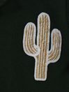 Reiss Dark Green Stan Cotton Cactus Patch Cuban Collar Shirt