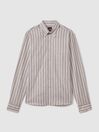 Oscar Jacobson Cotton-Linen Striped Shirt