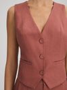 Paige Dusk Pink Tailored Single Breasted Waistcoat