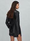 Paige Relaxed Faux Fur Leather Single Breasted Blazer