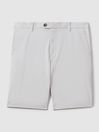 Reiss Ice Grey Wicket Modern Fit Cotton Blend Chino Shorts
