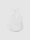 Reiss Ivory Eira Relaxed Cotton Scoop Neck Vest