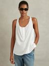 Reiss Ivory Eira Relaxed Cotton Scoop Neck Vest