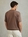 Reiss Deep Taupe Tate Oversized Garment Dye T-Shirt