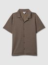 Reiss Multi Grove Jacquard Cuban Collar Shirt