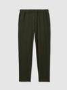 Reiss Green Cyrus Ribbed Elasticated Waist Trousers