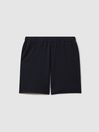 Reiss Navy Conor Ribbed Elasticated Waist Shorts