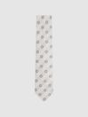Reiss Ivory Monreale Linen Silk Medallion Print Tie