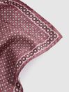 Reiss Dusty Rose Nicolo Silk Floral Print Pocket Square