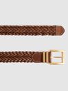 Reiss Tan Brompton Woven Leather Belt