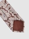 Reiss Tobacco/Oatmeal Giovanni Silk Paisley Print Tie