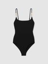 Reiss Black Imogen Chain Detail Underwired Swimsuit