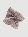 Reiss Oatmeal/Lilac Capo Silk Reversible Pocket Square