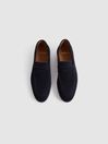 Reiss Navy Bray Suede Suede Slip On Loafers