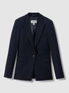Reiss Navy Gabi Petite Tailored Single Breasted Suit Blazer