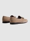 Reiss Taupe Harry Suede Slip-On Belgian Loafers