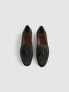 Reiss Forest Green Harry Suede Slip-On Belgian Loafers