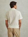 Reiss Ecru Paradise Cotton Crochet Cuban Collar Shirt