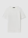Oscar Jacobson Knitted Cotton Crew Neck T-Shirt