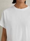 Reiss White Lois Cotton Crew Neck T-Shirt