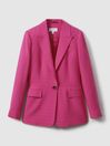 Reiss Pink Hewey Tailored Textured Single Breasted Suit: Blazer