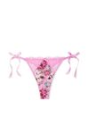 Victoria's Secret Pink Chiffon Thong Lace Embroidered G String Knickers
