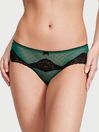 Victoria's Secret Spruce Green Lace Trim Hipster Thong Knickers