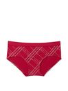 Victoria's Secret Red Laquer Logo Tartan Smooth Hipster Knickers
