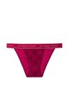 Victoria's Secret Claret Red Festive Tartan Cheeky Logo Knickers