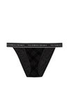 Victoria's Secret Black Festive Tartan Cheeky Logo Knickers