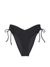 Victoria's Secret Black Shine Cheeky Swim Bikini Bottom
