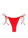 Victoria's Secret Flame Rib Red Tie Side High Leg Bikini Bottom