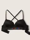 Victoria's Secret PINK Pure Black Shine Non Wired Push Up Smooth T-Shirt Bra