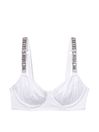 Victoria's Secret White Longline Shine Strap Swim Bikini Top