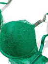 Victoria's Secret Lucky Clover Green Lace Shine Strap Plunge Push Up Bra