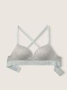 Victoria's Secret PINK Heather Charcoal Grey Non Wired Push Up Smooth T-Shirt Bra