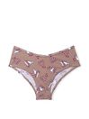 Victoria's Secret PINK Iced Coffee Brown Candy Cane Dog Cheeky Cotton Knickers