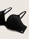 Victoria's Secret PINK Pure Black Ruched Push Up Bikini Top